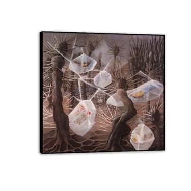 Imagem de SDYJ6GSW Remedios Varo Pintura em tela Alegoria de Inverno Poster Remedios Varo Decoração de casa Surrealismo Imagem de arte de parede para sala de estar quarto banheiro decoração de parede 30x30 cm