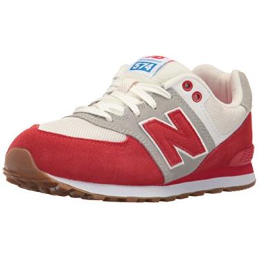 Imagem de New Balance Tênis infantil unissex 574 V1 Resort, Vermelho/branco., 11 Little Kid