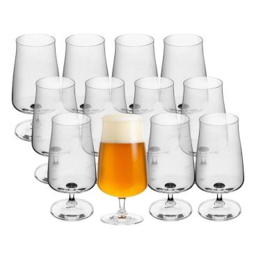 Imagem de Jogo 12 Taça De Cerveja Chopp De Cristal Ecológico 380ml Wolff