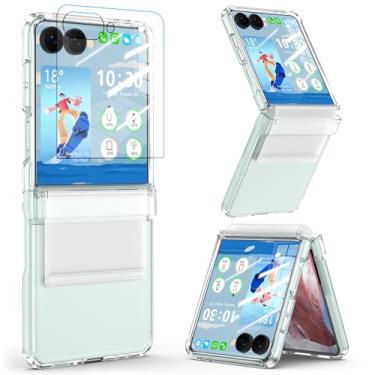 Imagem de SQMCase Capa projetada para Samsung Galaxy Z Flip 7 com protetor de tela e proteção de dobradiça para Flip 7, capa protetora resistente para celular Z Flip 7 5G (transparente)