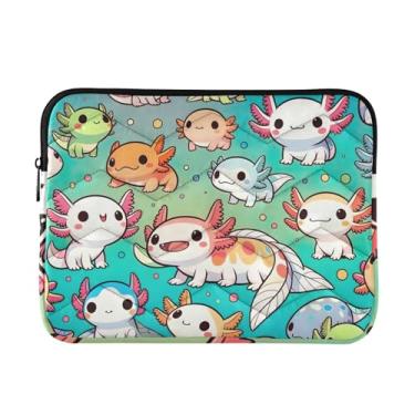 Imagem de Capa para laptop 13, 13,3, 35,5 cm, linda Axolotls colorida à prova de choque, capa protetora para notebook portátil para dispositivo eletrônico