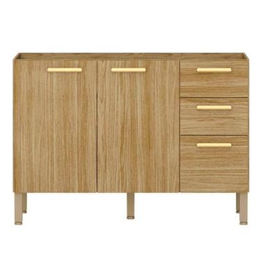 Imagem de Balcao Para Pia 3 Portas 2 Gavetas 120 Cm Urbane Ktp Freijo