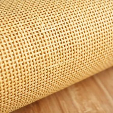 Imagem de Palhinha Indiana Quadriculada Tela Ratan Palha da India Fibra Forro Natural Celulose 50x50cm (Natural - Amarela)