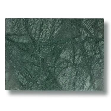 Imagem de Tábua de corte de mármore natural - Bancada de tábua de corte de pedra polida de 40,6 x 30,5 cm, bandeja de charcutaria de pedra com base antiderrapante para cozinha, presente para mestres de