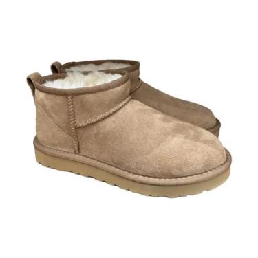 Imagem de Botas De Inverno Ultra Mini Plataforma Femininas Em Couro Suede Com Fo