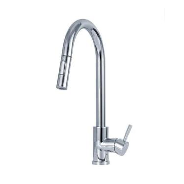 Imagem de Torneira Para Cozinha Gourmet Misturador Monocomando Extensível Aço In