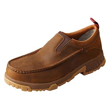Imagem de Twisted X Mocassins masculinos originais sem cadarço para dirigir, Sela envelhecida, 8.5 Wide