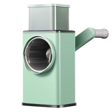 Imagem de Ralador de Queijo Fatiador Legumes Cortador Vegetais Manual 3 em 1 Multiuso Cozinha Giratorio Manivela