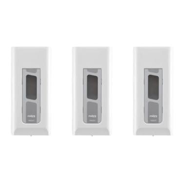 Imagem de Kit Conjunto 3 Dispenser para Sabonete Líquido ou Álcool Gel Sem Reservatório 800ml Branco