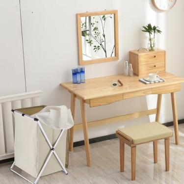 Imagem de GLOGLOW Necessidades Diárias Com Capa e Alça, Tecido Oxford, 58x38x38cm, Organizador de Armazenamento que Economiza Espaço para Banheiro e Quarto Cesto de Roupa Dobrável Dobrável Nan (Bege)