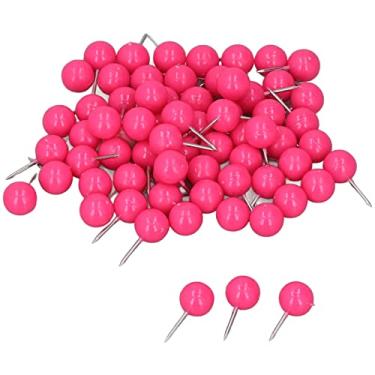 Imagem de GLOGLOW Alfinetes Afiados para Mapas, 100 Peças, Plástico Durável e Aço, 9,5 X 20 Mm, para Placas de Cortiça e Mapas de Viagem, Necessidades Diárias (Rosa Vermelha)