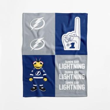 Imagem de Cobertor NHL Tampa Bay Lightning oficialmente licenciado para bebê, 101,6 x 127 cm, poliéster leve e macio, design dominó
