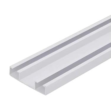 Imagem de Kit Trilho Suíço Max Duplo 1m/ 1,5m/ 2m/ 2,5m/ 3m/ 3,5m/ 4m/ 5m/ 6m Deslizantes Presilhas Terminais trilho suíço para cortina(1,5 Metros)