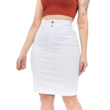 Imagem de Saia Clochard Laço Cintura Midi Saia Sarja Secretária Cinto-Feminino