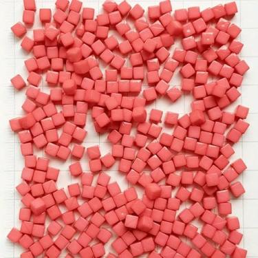 Imagem de 300 peças 4 x 4 mm cubo pequeno colorido acrílico mosaico pedras DIY acessórios de decoração criativa artesanal (vermelho)