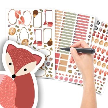 Imagem de Etiqueta Escolar Menina com TAG + Caneta (Raposinha, Kit de Etiquetas)