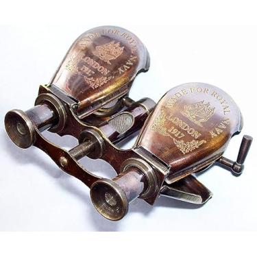 Imagem de Telescópio vintage de latão antigo, telescópio com zoom de 7,6 cm da Crafts International, portátil, estilo pirata, espião para viagens, caminhadas ou decoração