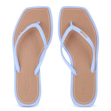 Imagem de Chinelo Brizza Arezzo Bico Quadrado Azul e Marrom - Feminino-Feminino