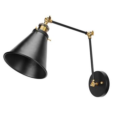 Imagem de Cryfokt Arandela de Parede Industrial Vintage Com Braço Oscilante, Luz de Leitura de Cabeceira Ajustável para Sala de Estar, Quarto, Corredor, Cozinha, Ferro Preto AC85-265V