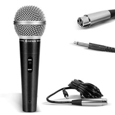 Imagem de Microfone de Mão Profissional, Microfone de Voz com Cabo 3m e Filtro Corte-Baixo, Som Cristalino para Karaokê, Palco, Transmissão ao Vivo e Reuniões, Design em Liga de Zinco e Grelha de Aço