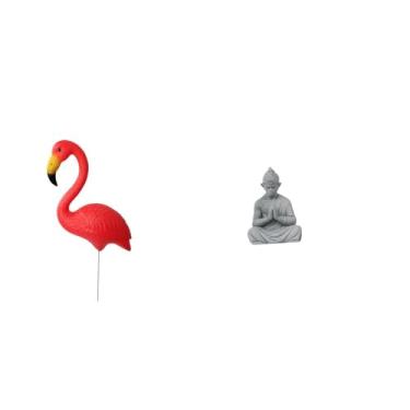 Imagem de Whtkoph Estátua de Flamingo para Jardim, Figura Decorativa, Escultura para Jardim, Ideal para Feriados E Celebrações. Estatueta de Buda Macaco, Miniatura Cole