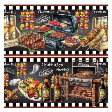 Imagem de Tecido Tricoline Digital Barrado Churrascada 100% Algodão