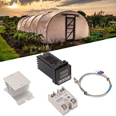Imagem de HEEPDD Termostato PID Digital, Conjunto de Controlador de Temperatura Com Sonda de Aço Inoxidável, Resposta Rápida e Alta Precisão para Forno Incubador de Fazenda de Galinheiro (40A)