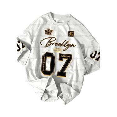 Imagem de Camiseta Esportiva Brooklyn plus Size Masculina E Feminina De Manga Cu