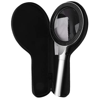 Imagem de Cryfokt Lupa Portátil Com 12 Lupas Iluminadas por LED, Design Ergonômico para Leitura, Artesanato, Branco Prateado, 85 Mm de Diâmetro
