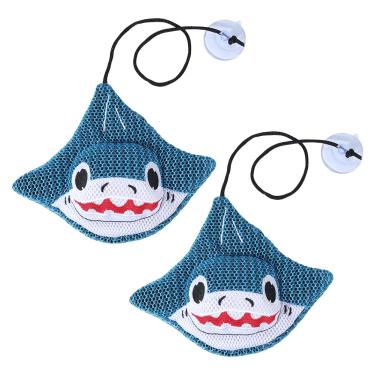 Imagem de arricraft 2 peças de absorção de espuma de hidromassagem, design em forma de tubarão, dispositivo de sucção de esgoto de nylon para spa, acessórios de limpeza de banheira infláveis (23,2 polegadas)