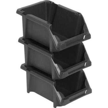 Imagem de Gaveteiro plástico número 3 Preto Vonder
