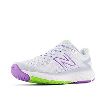 Imagem de New Balance Tênis de corrida feminino Fresh Foam Evoz V2, Luz das estrelas/cinza ártico claro/roxo elétrico, 8