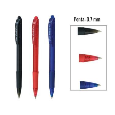 Imagem de Caneta Esferográfica Feel It 0.7 mm Pentel Kit 3 Cores