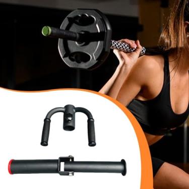 Imagem de KiBcsLic Suporte para barra T com apoio para as mãos, acessório de ginástica para casa, estrutura metálica para barra de levantamento terra.