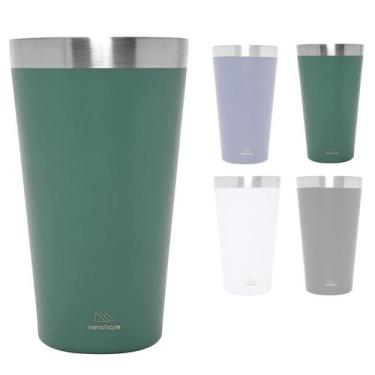 Imagem de Copo Térmico Inox Para Cerveja Parede Dupla 470 Ml - Mimo Style, Verde