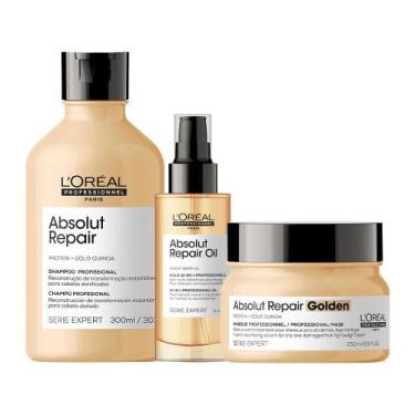 Imagem de Kit L'Oréal Pro Repair Gold Quinoa - Sh+Másc+Sérum - Loréal Profession