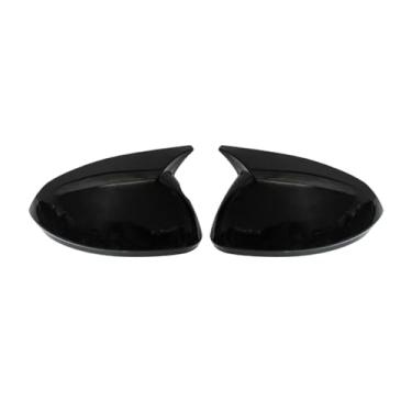 Imagem de Retrovisor do carro espelho lateral capa asa tampa da porta exterior habitação escudo guarnição de fibra carbono/preto Compatível com hyundai sonata 11th 2024(Gloss Black)