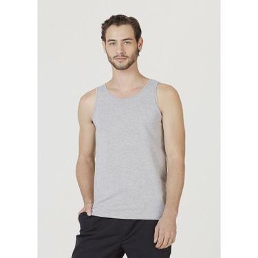 Imagem de Regata Básica Masculina Slim - Hering, Cinza, XG