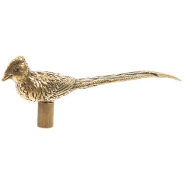 Imagem de Homoyoyo Maçaneta de porta de latão em forma de pássaro retrô design exclusivo de pássaro de cauda longa para gavetas de armários e móveis, material de latão, acabamento liso, puxador decorativo