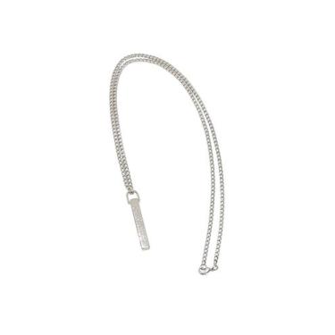 Imagem de Colar Masculino Pingente Oração Pai Nosso Prateado Corrente 70 cm - Lo