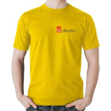 Imagem de Camiseta Algodão Ubuntu Linux - Foca na Moda, Amarelo, GG