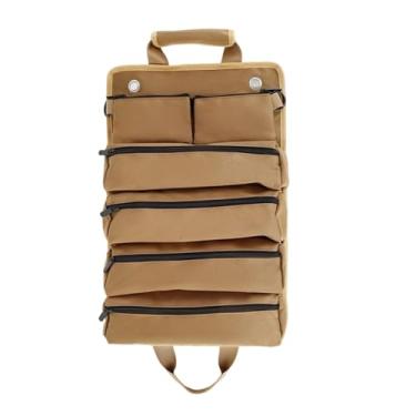 Imagem de Asixxsix Rolo de Ferramentas Saco Organizador Impermeabilização Oxford Tecido Alça Ergonômica Portátil Rollup Toolbag para Locais de Trabalho (Cáqui)