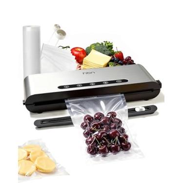 Imagem de HBN Seladora a vácuo CP-UFK-2086, sistema portátil de preservação de alimentos com armazenamento de rolo e cortador