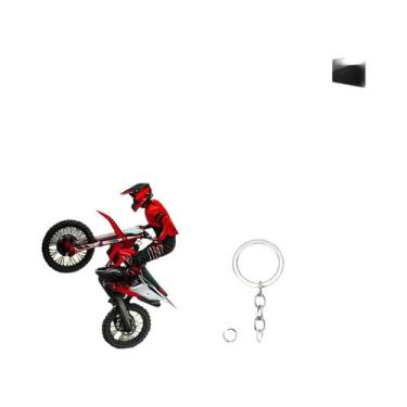 Imagem de Chaveiro Acrílico 2D De Motociclista Acrobático Para Entusiastas De Mo