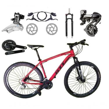 Imagem de Bicicleta Aro 29 Gti Roma Câmbios Shimano Altus 24v K7 Freios Hidráulicos Garfo Trava - Vermelho Tam.21