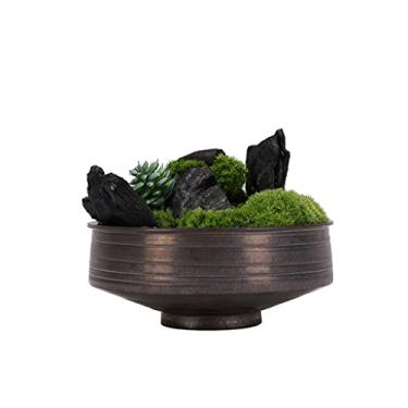 Imagem de Bonsai artificial simulação de planta em vaso de cerâmica decoração de planta verde adequada para casa, sala de estar, escritório, mesa, varanda, árvore falsa