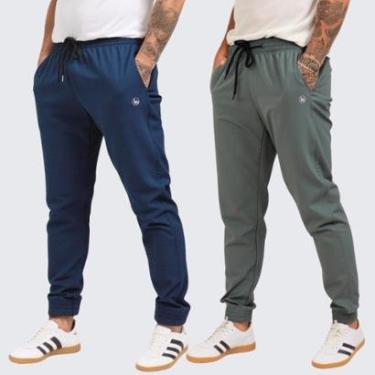 Imagem de Kit 2 Calças Jogger Masculina DZ Esportiva Tactel com Elastano  Casual-Masculino