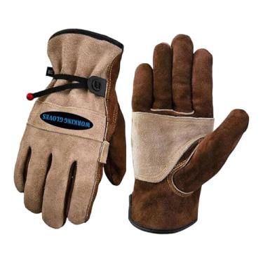 Imagem de IEUDNS Luvas de trabalho com proteção para as mãos, resistentes ao calor, com ajuste no pulso, ideais para jardinagem, corte de grama, pecuária e cultivo de, Xl