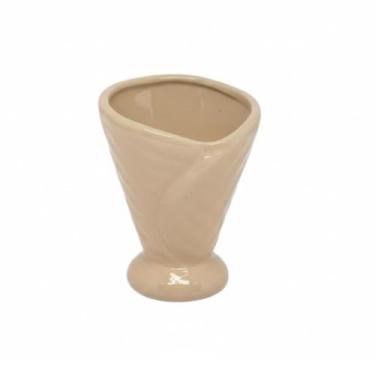 Imagem de Taça de Sorvete Casquinha Decorada em Cerâmica. (AREIA)