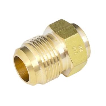 Imagem de 45 graus 1/10.2 cm 3/20.3 cm 1/5.1 cm 3/10.2 cm alargamento curva a extremidade tubo de alimentação adaptador de encaixe de tubo de latão água gás ar combustível (19,05 mm 3l4 polegadas, com porca)